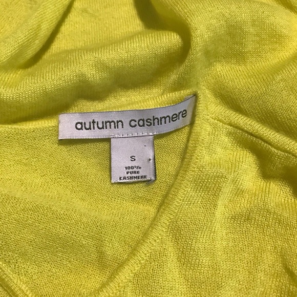 Autumn Cashmere Large Pure Cashmere Yellow Triple‎ Tie Back Sweater Lightweight - Picture 6 of 7